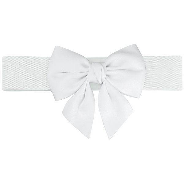 Women's Bowknot Elastic Wide Belts Dress Bow Tie Stretchy Waistband For Party Casual Elerevyo