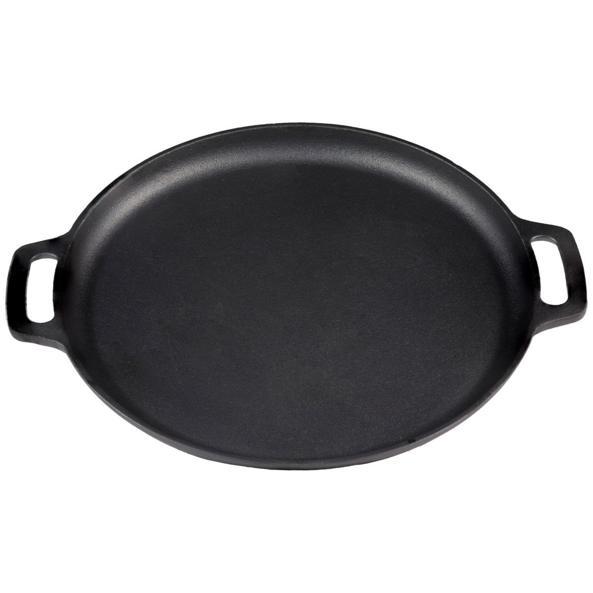 Sunnydaze Seasoned Cast Iron Pizza Pan With Handles - 13.75-inch Sunnydaze Decor