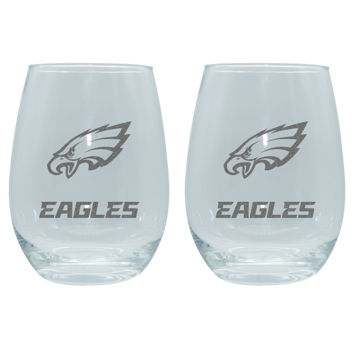 The Memory Company Philadelphia Eagles 2-Pack 15oz. Stemless Wine Glass Set The Memory Company