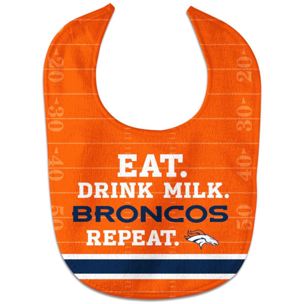 Нагрудник для новорожденных и детей Denver Broncos Eat. Drink. Repeat. из полиэстера и хлопка Unbranded