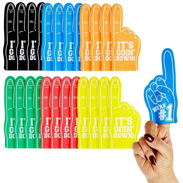 Okuna Outpost Mini Foam Fingers for Sports Events, It's Going Down, We’re 1 (5.5 in, 24 Pack) Okuna Outpost