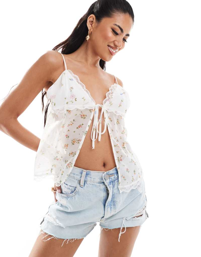 Женский Топы на бретелях ASOS DESIGN prairie chiffon cami ASOS DESIGN