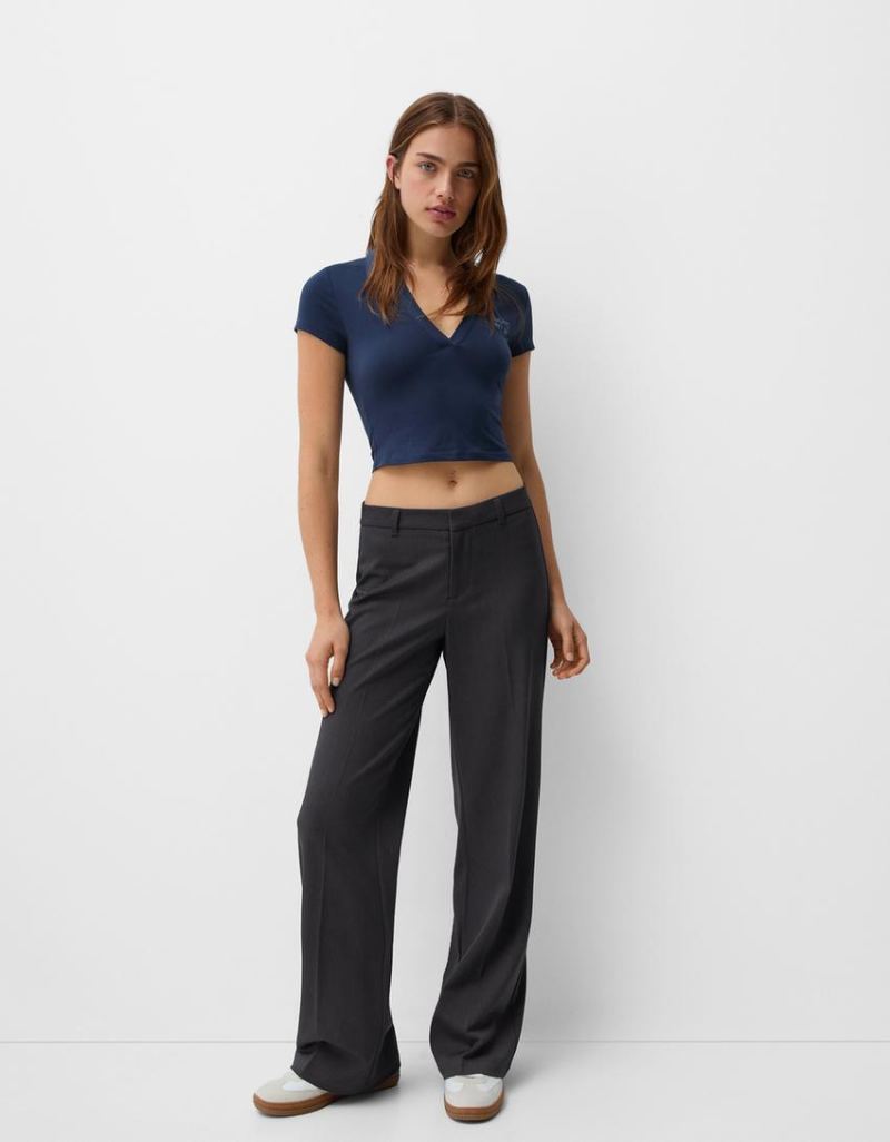 Женские Повседневные брюки Bershka Tailored Pants в угольном цвете Bershka