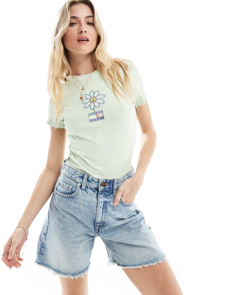 Женская Футболка Tommy Jeans Slim Flower Power Tommy Jeans