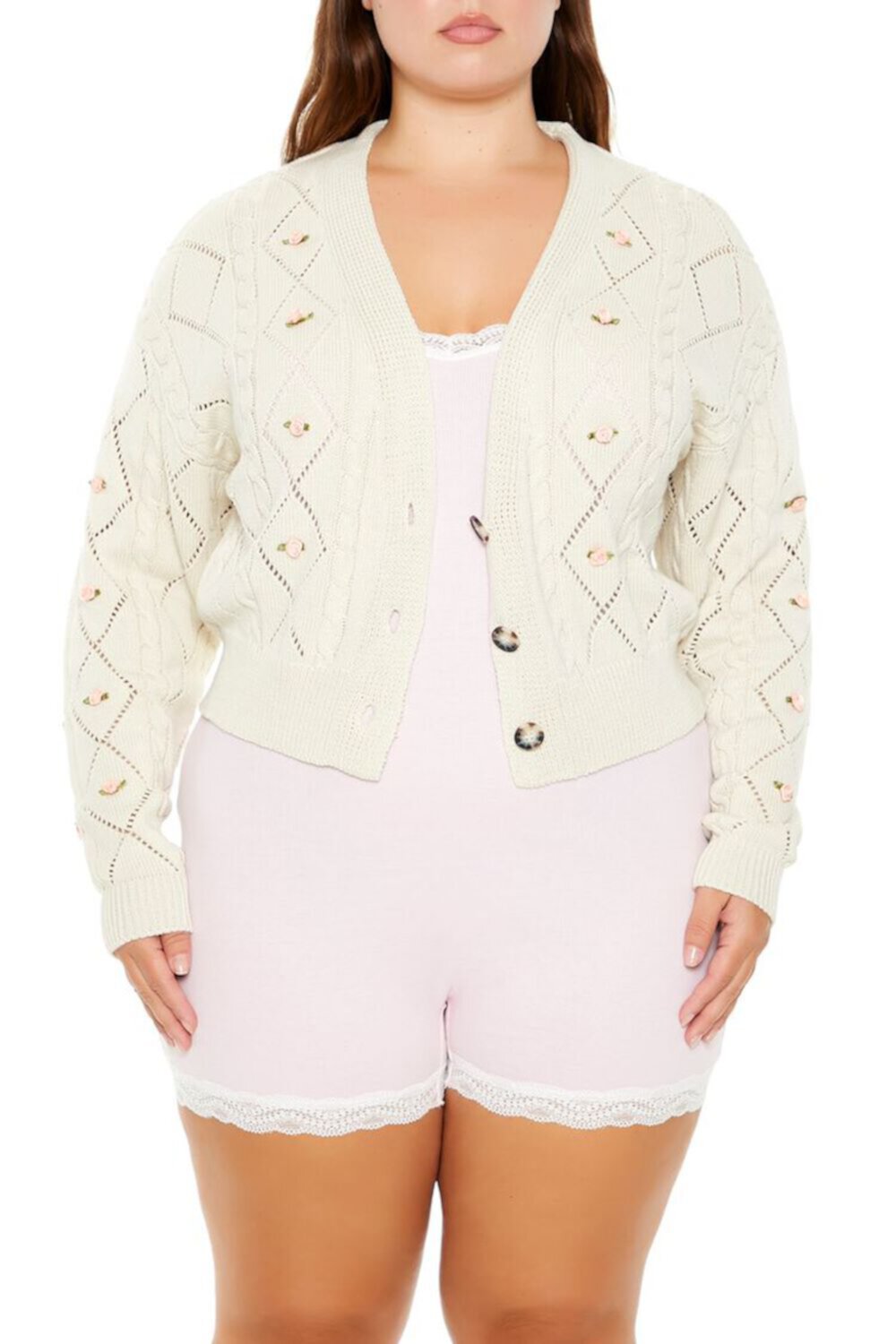 Женский Кардиган FOREVER21 Plus Size Rosette FOREVER21