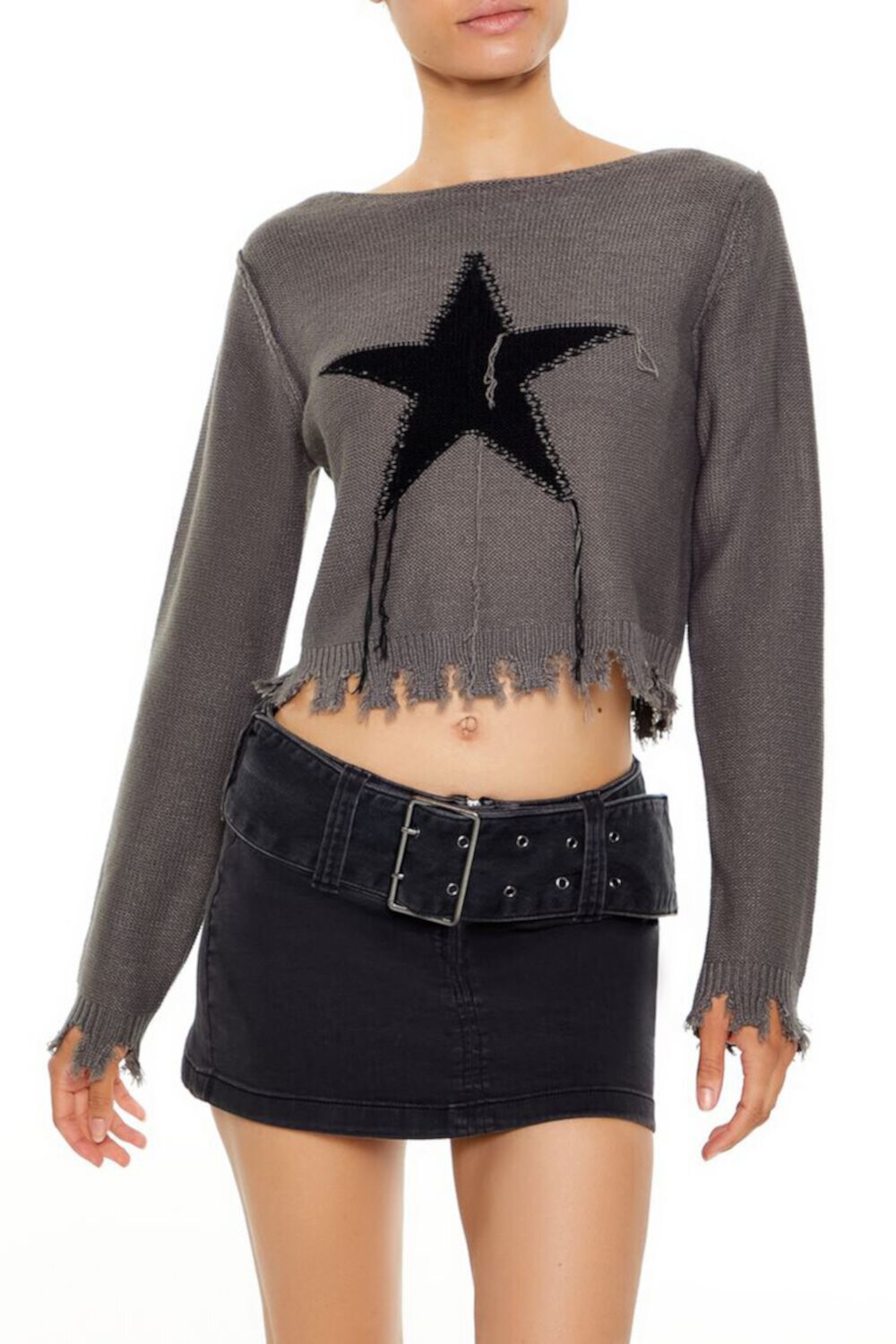 Женский Свитер FOREVER21 Star Cropped FOREVER21