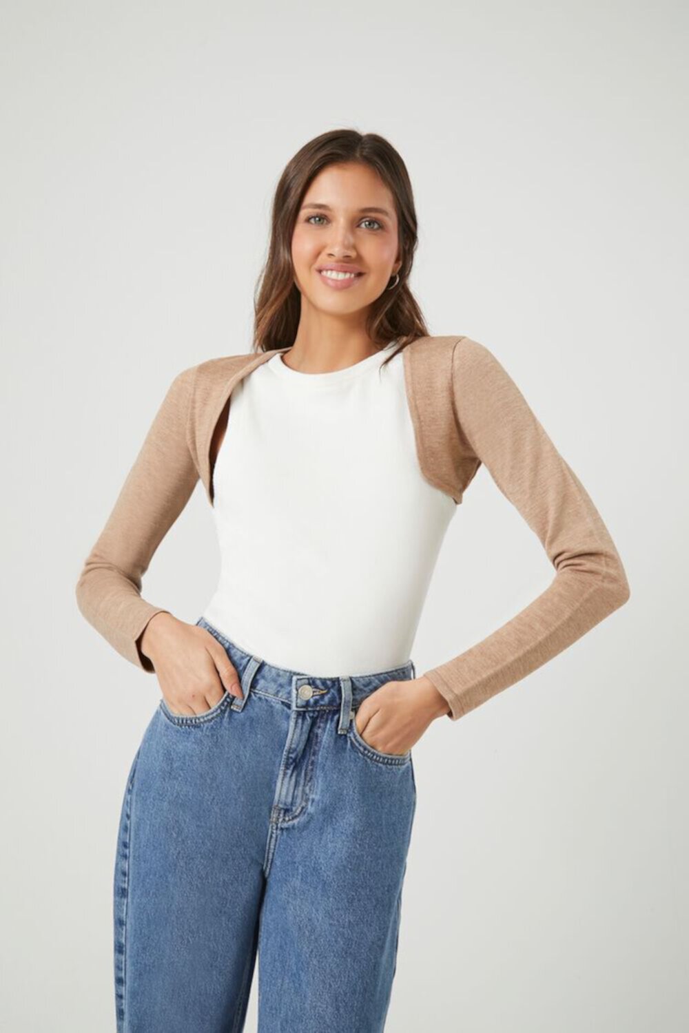 Женский Свитер FOREVER21 Heathered Knit Shrug FOREVER21