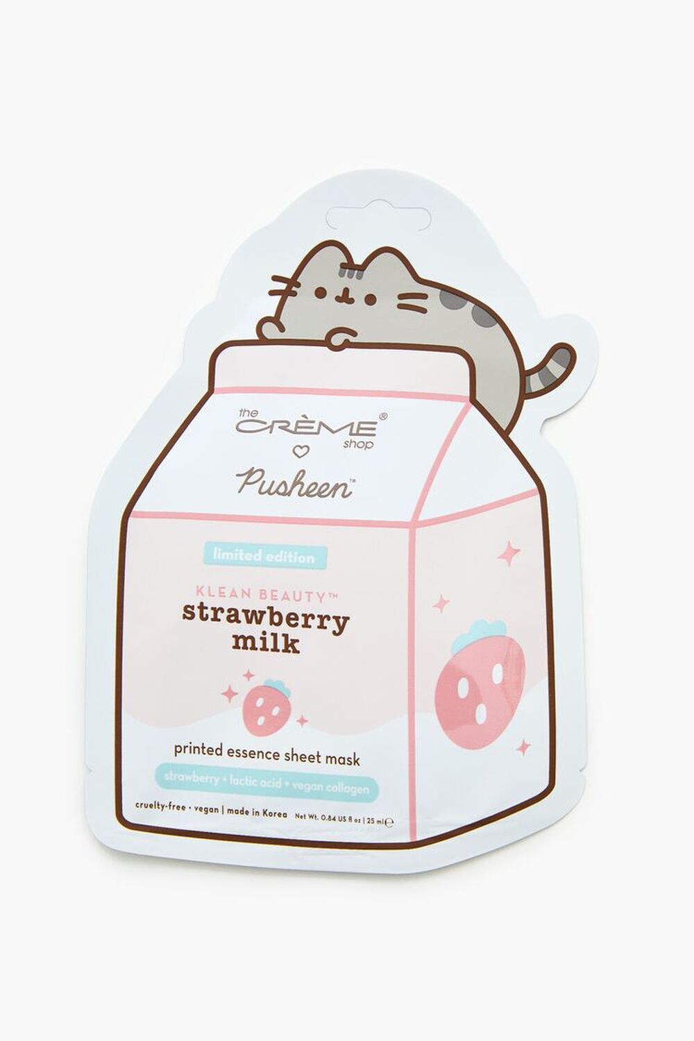 The Crème Shop Pusheen Klean Beauty™ Strawberry Milk Printed Essence Sheet Mask FOREVER21