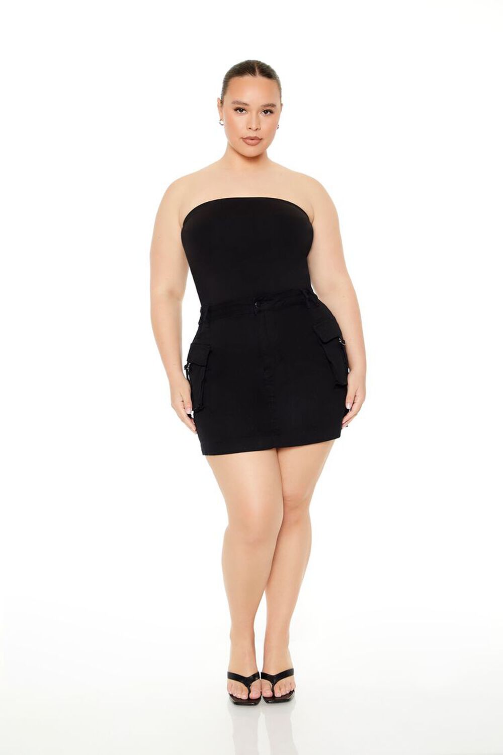 Plus Size Twill Mini Cargo Skirt FOREVER21