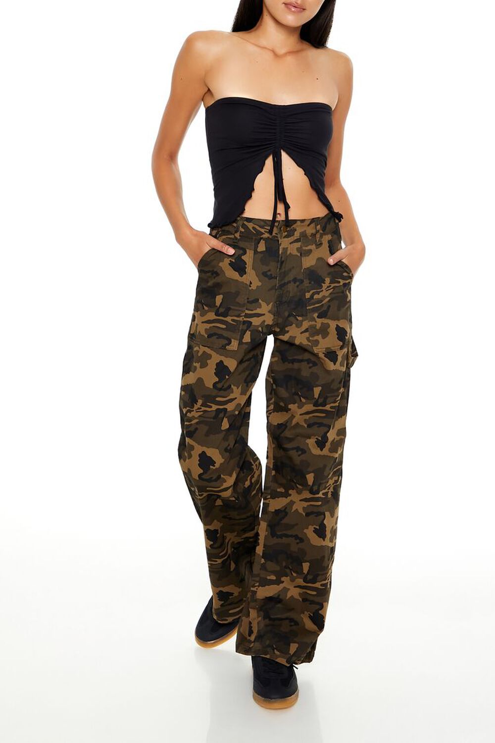 Camo Wide-Leg Utility Pants FOREVER21