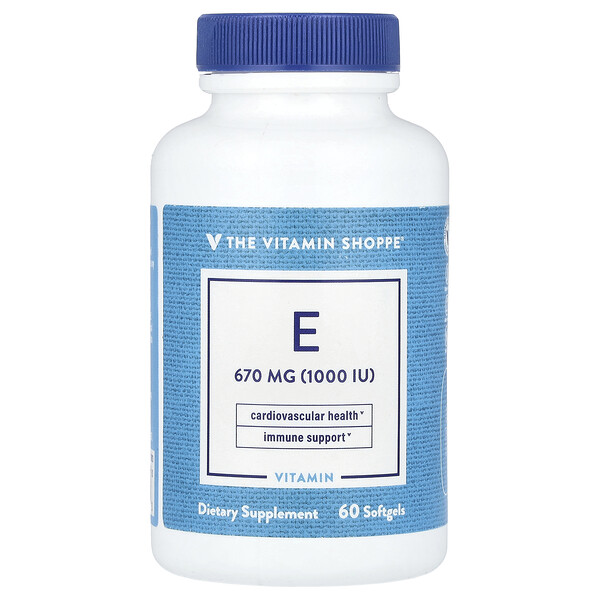 Vitamin E, 670 mg (1,000 IU), 60 Softgel The Vitamin Shoppe