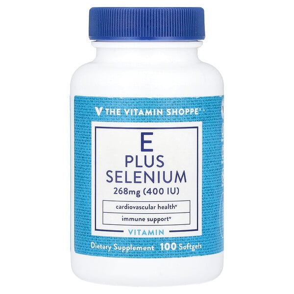 Vitamin E Plus Selenium, 268 mg (400 IU), 100 Softgels (Мягкие капсулы) The Vitamin Shoppe