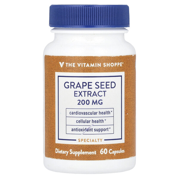 Grape Seed Extract, 200 mg, 60 Capsules (Капсулы) The Vitamin Shoppe