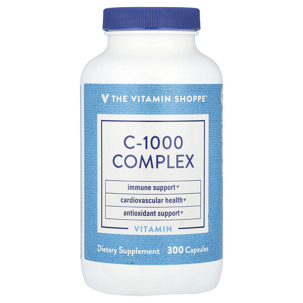 Комплекс C-1000, 300 капсул, 1000 мг витамина C для поддержки иммунитета The Vitamin Shoppe