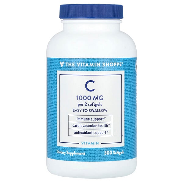 Vitamin C, 1,000 mg, 300 Softgels (Мягкие капсулы) (500 mg per Softgel) The Vitamin Shoppe