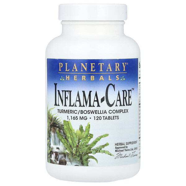 Inflama-Care™, Turmeric/Boswellia Complex, 1,165 mg, 120 Tablets (Таблетки) (582 mg per Tablet) Planetary Herbals