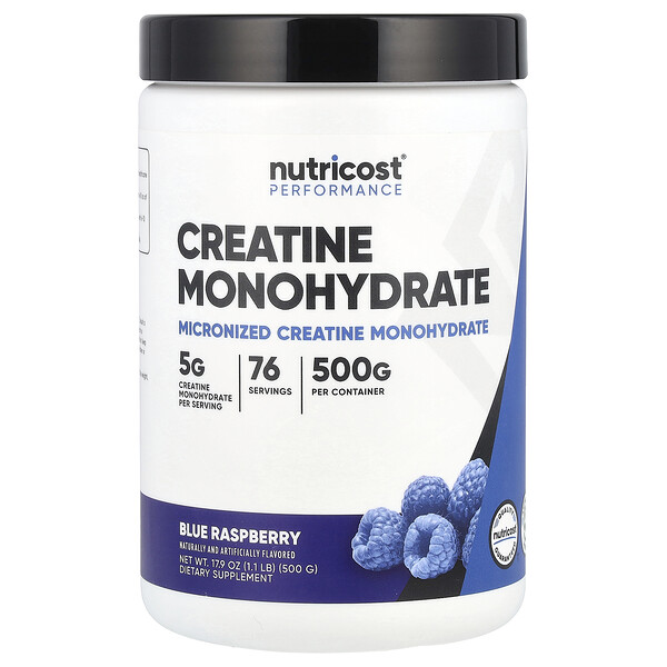 Creatine Monohydrate, Blue Raspberry, 17.9 oz (Унции) (500 g) Nutricost