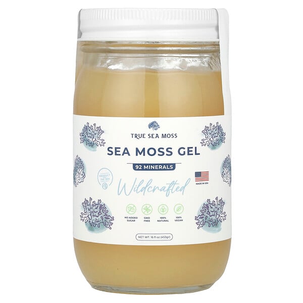 Sea Moss Gel (Гель), Wildcrafted, 16 fl oz (Жидкие унции) (453 g) True Sea Moss