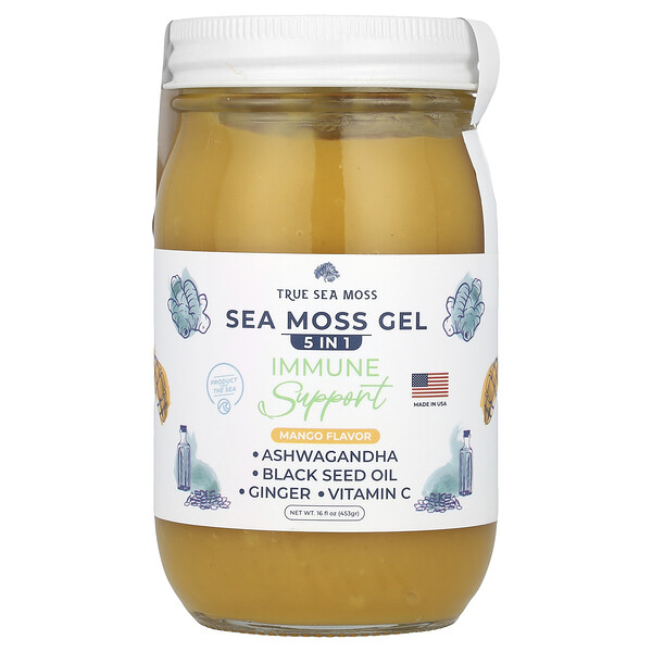 Sea Moss Gel (Гель), Mango, 16 fl oz (Жидкие унции) (453 g) True Sea Moss