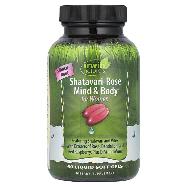 Shatavari-Rose Mind & Body, For Women , 60 Liquid Soft-Gels (Жидкие мягкие капсулы) Irwin Naturals