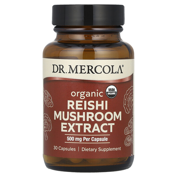 Organic Reishi Mushroom Extract , 500 mg, 30 Capsules (Капсулы) Dr. Mercola