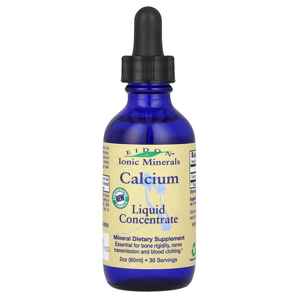 Calcium, Liquid (Жидкость) Concentrate, 2 oz (Унции) (60 ml) Eidon Ionic Minerals