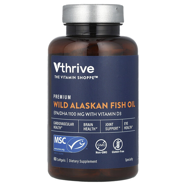 Premium Wild Alaskan Fish Oil, 60 Softgels (Мягкие капсулы) Vthrive