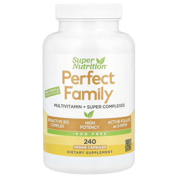 Perfect Family Multivitamin + Super Complexes, Iron Free, 240 Veggie Capsules (Капсулы на растительной основе) Super Nutrition