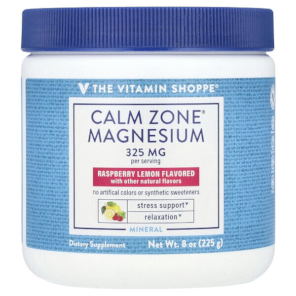 Calm Zone®, Magnesium, Raspberry Lemon, 8 oz (Унции) (225 g) The Vitamin Shoppe