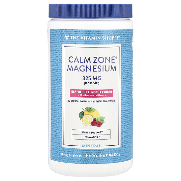 Calm Zone®, Magnesium, Raspberry Lemon, 16 oz (Унции) (450 g) The Vitamin Shoppe