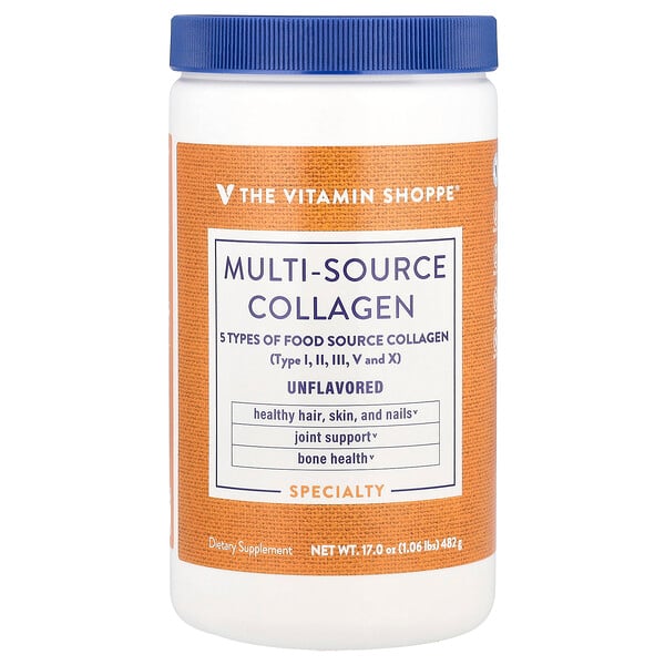 Multi-Source Collagen, Unflavored (Без вкуса), 1.06 lbs (482 g) The Vitamin Shoppe