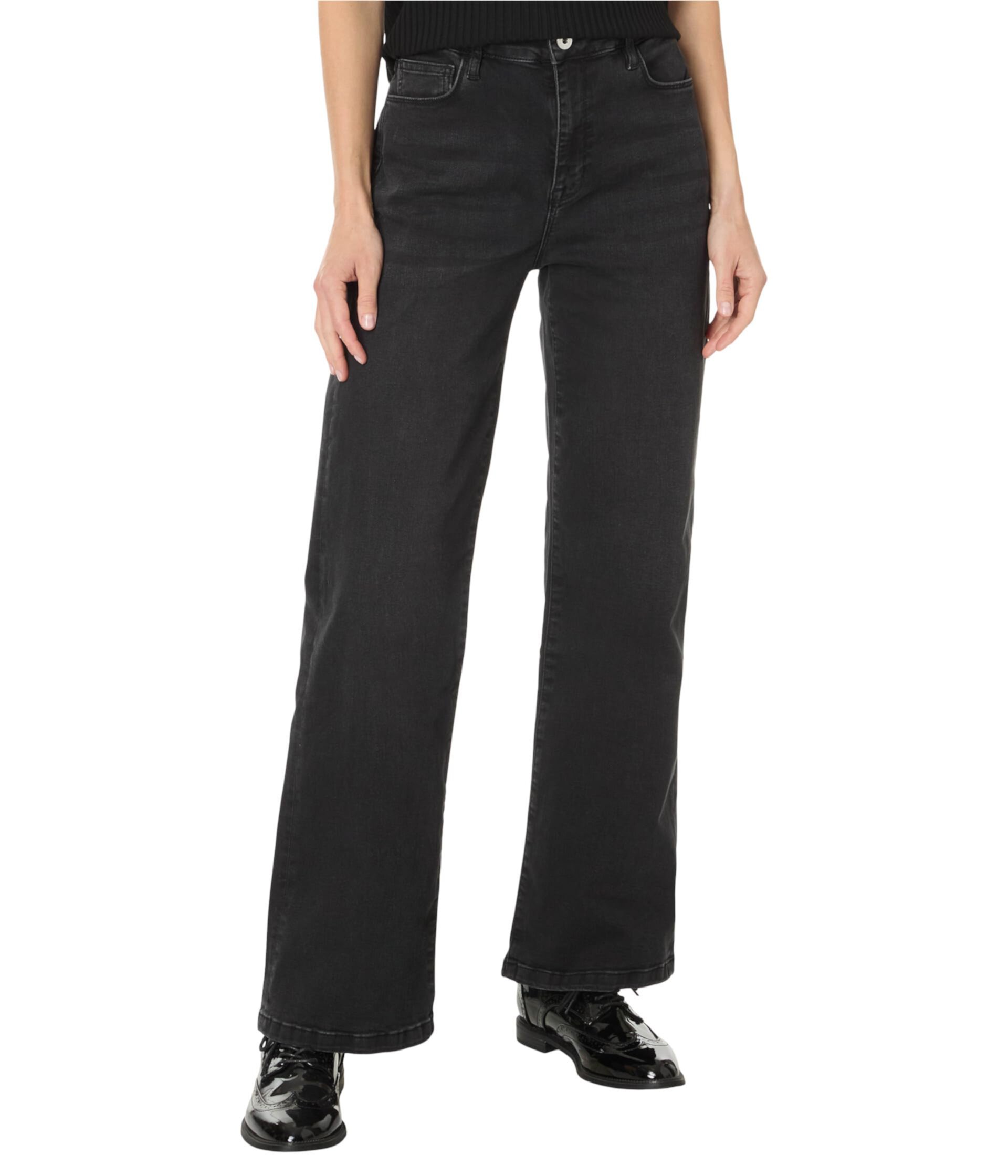 Женские Джинсы bootcut Elliott Lauren Washed Black Denim - Wide Leg 5 Pocket Elliott Lauren