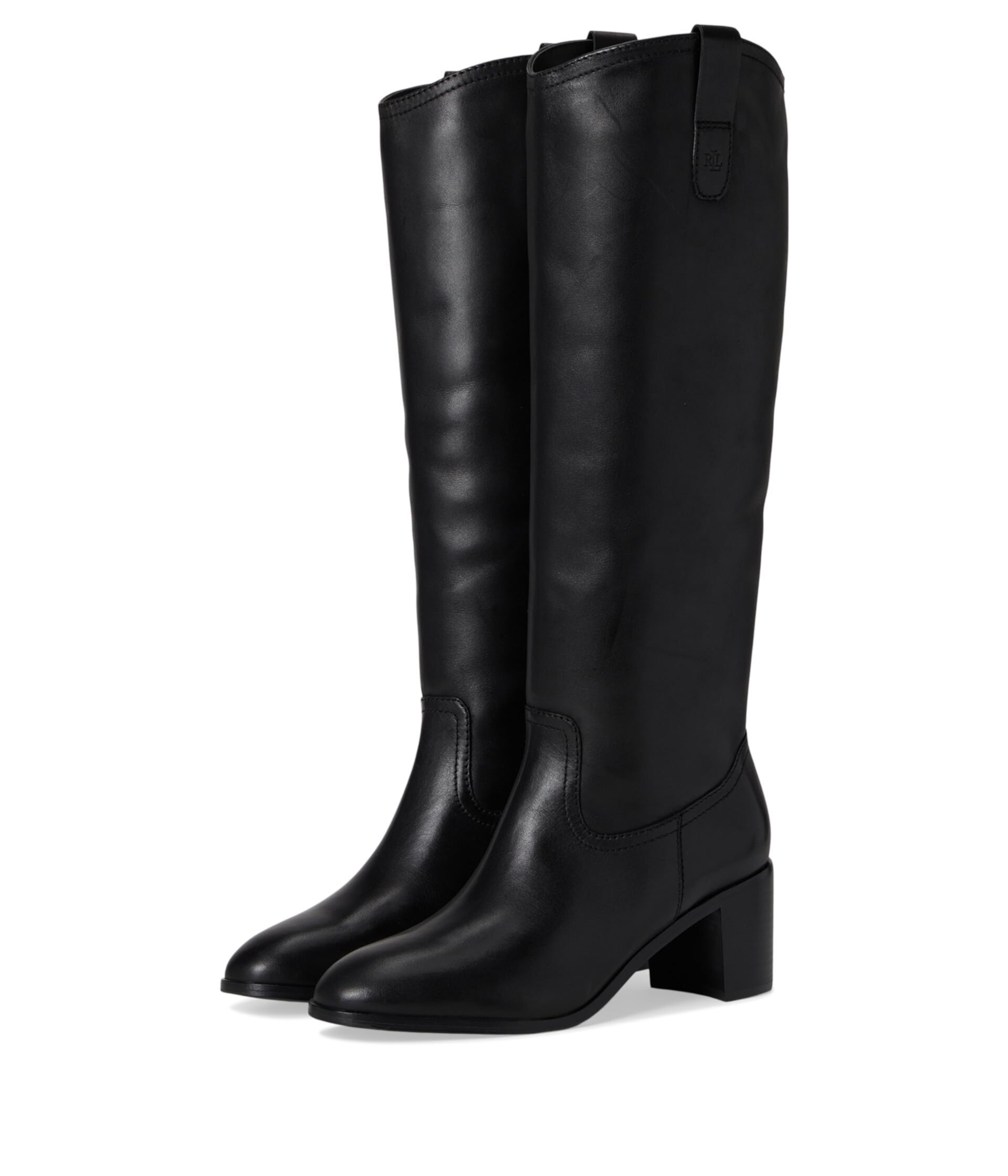 Carla Burnished Leather Tall Boots LAUREN Ralph Lauren