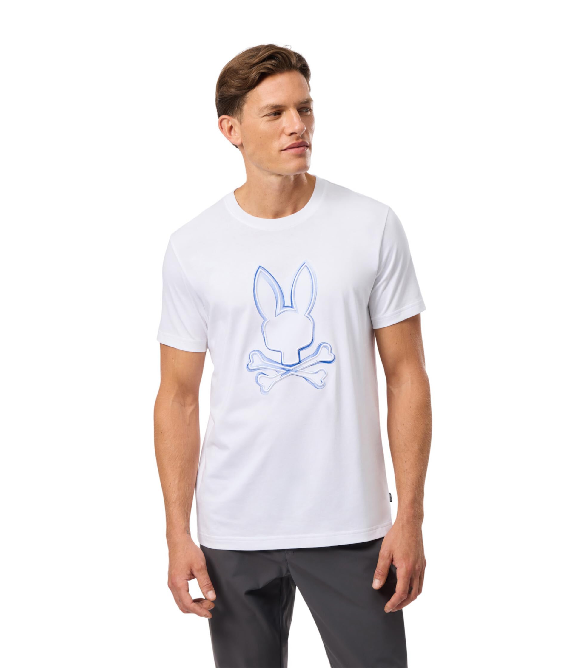 Футболка с графикой Vincent от Psycho Bunny из 100% хлопка пима с короткими рукавами Psycho Bunny