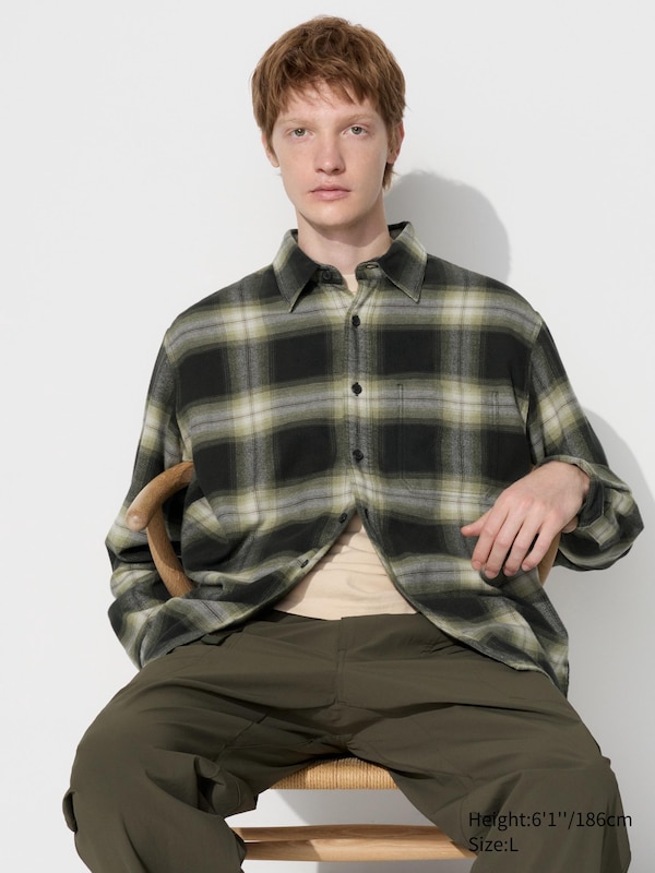 Мужская Повседневная рубашка Uniqlo Checked Flannel Uniqlo