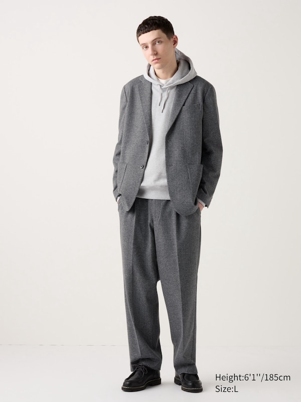 Женские Классические брюки Uniqlo Pleated Wide Pants | Herringbone Uniqlo