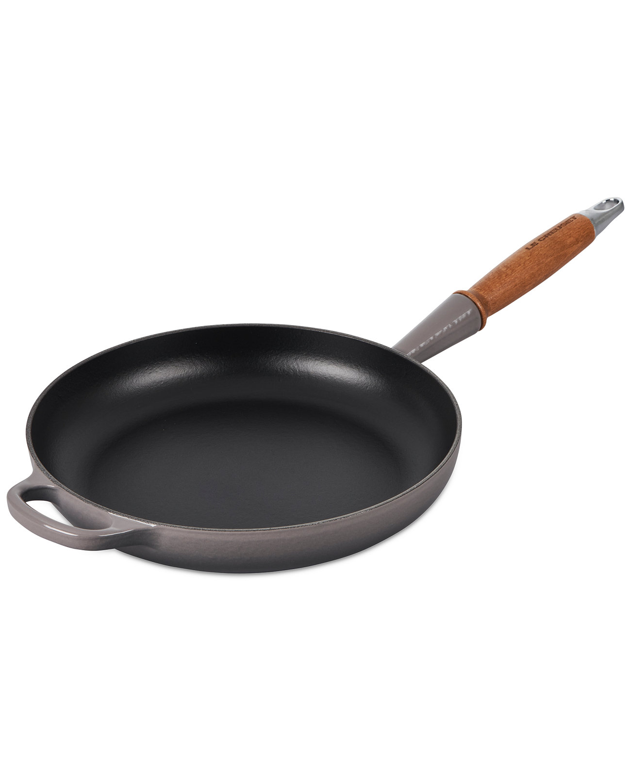 Enameled Cast Iron Alpine Wood Handle 2.25-Qt. Fry Pan - Oyster Le Creuset