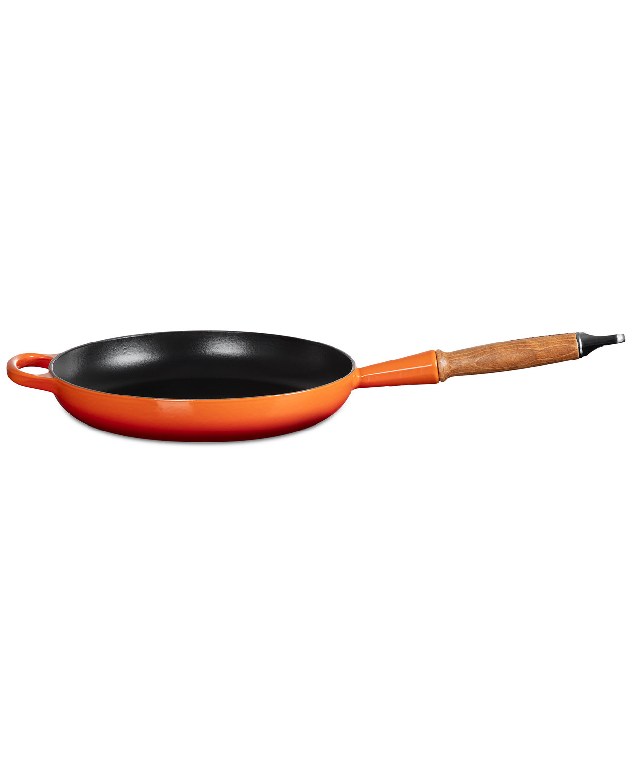 Enameled Cast Iron Alpine Wood Handle 2.25-Qt. Frypan - Flame Le Creuset