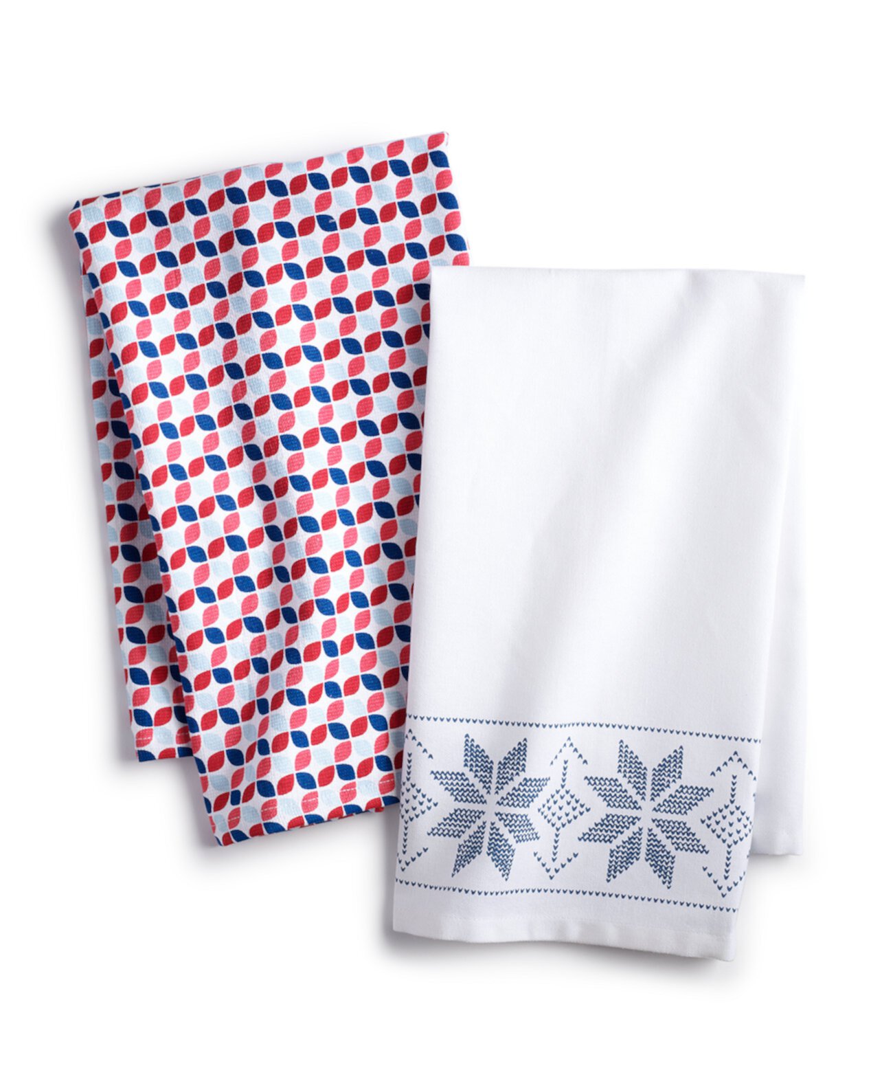 S/2 Cotton Printed Towels The Cellar