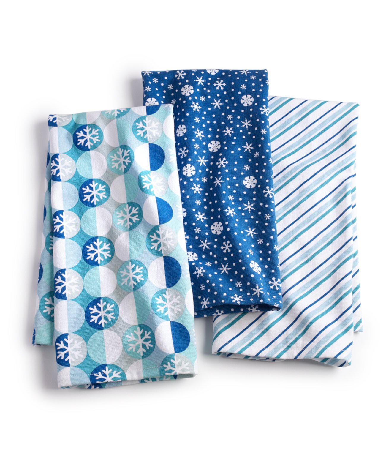 S/3 Snowflake Cotton Towels The Cellar