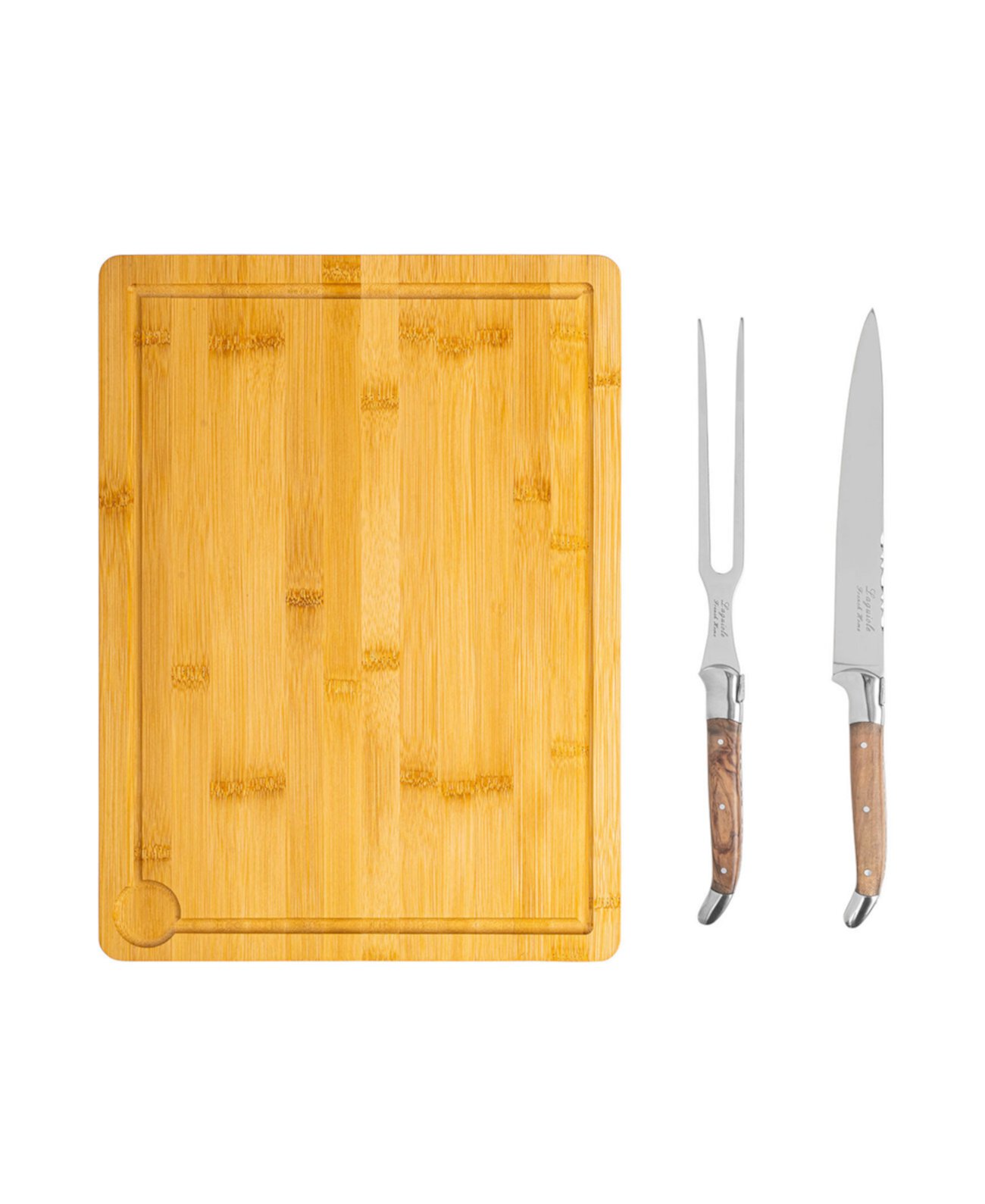 Laguiole 2 Piece Carving with Wood Cutting Board French Home