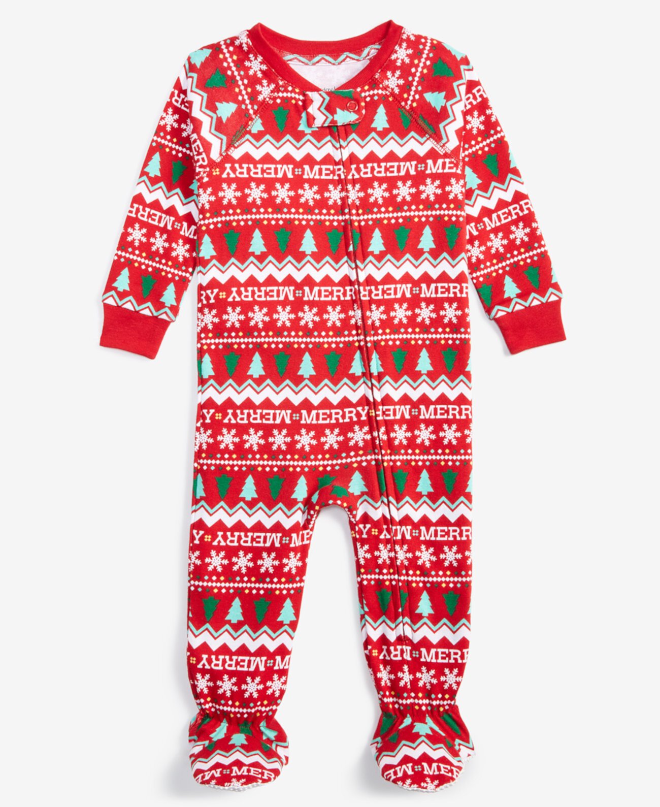 Детские пижамы Holiday Lane Baby Cotton Snug-Fit Merry Footed Pajamas Holiday Lane