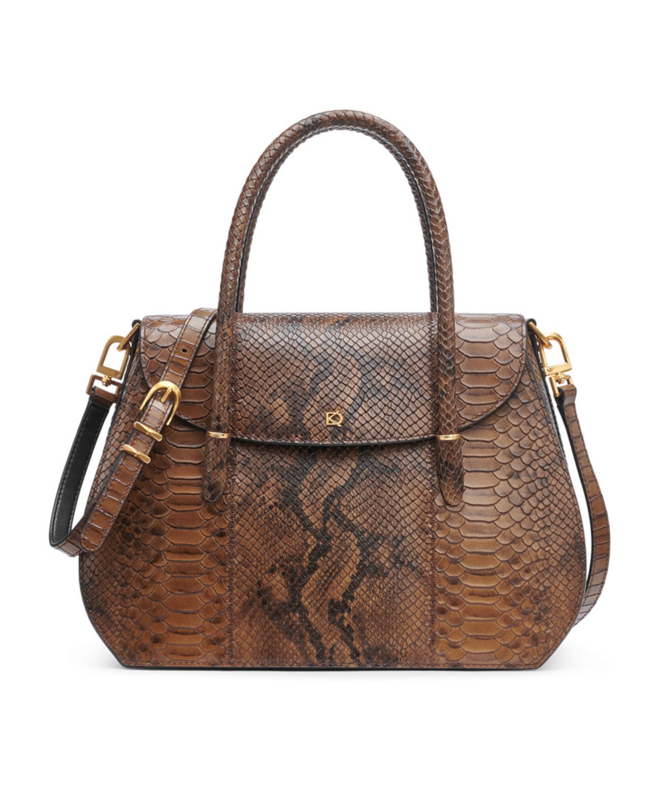 Сумка сэтчел Donna Karan Bellerose Double Top Handle Python Donna Karan New York