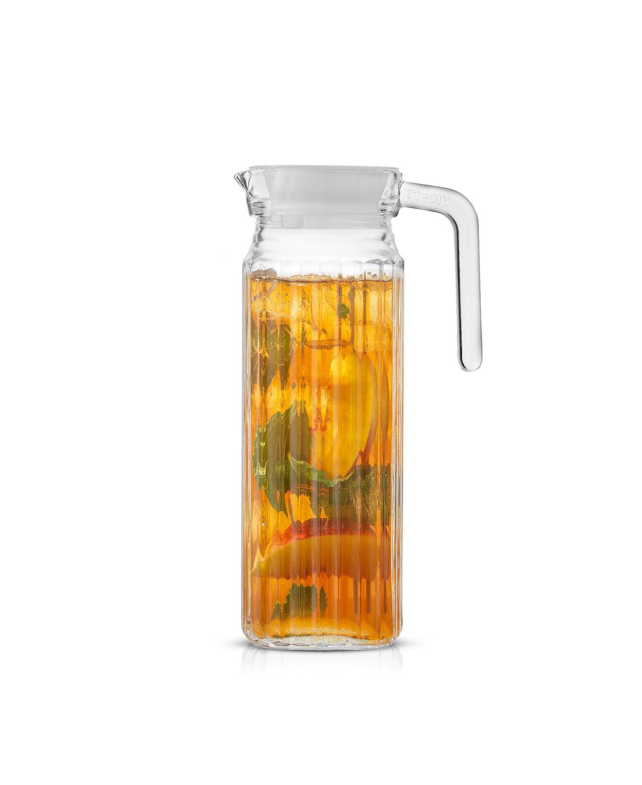 Glass Beverage Pitcher with Handle and 2 Lids, 40 oz JoyJolt