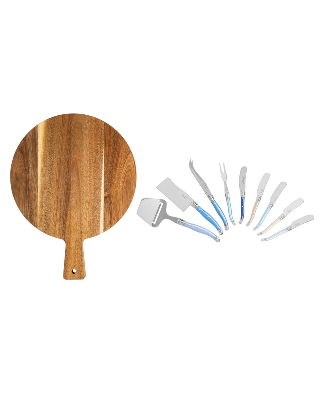 Laguiole  10 Piece Cheese Knives and Spreaders Set with Wood Board French Home