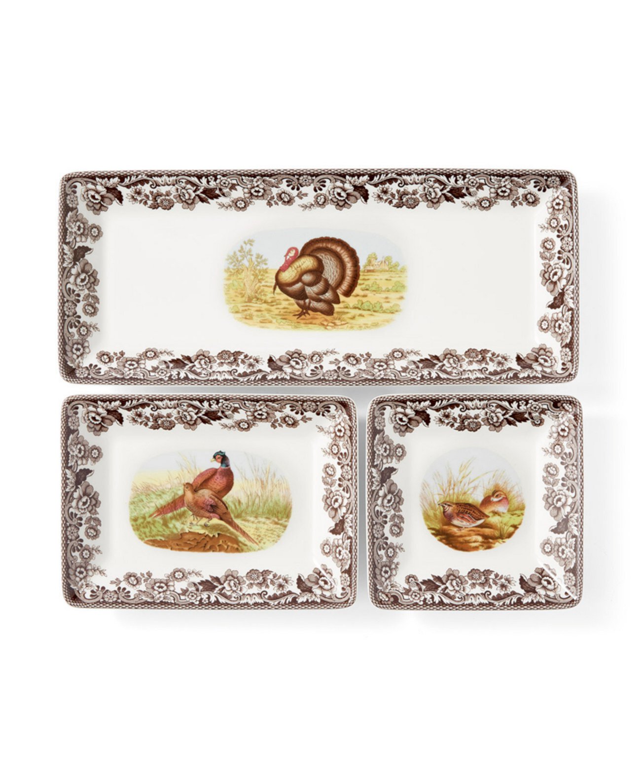 Woodland 3 Pc. Nesting Tray Set Spode