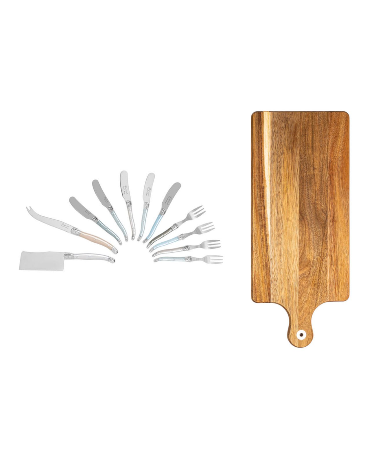 Laguiole 12 Piece Charcuterie Set with Wood Serving Board French Home