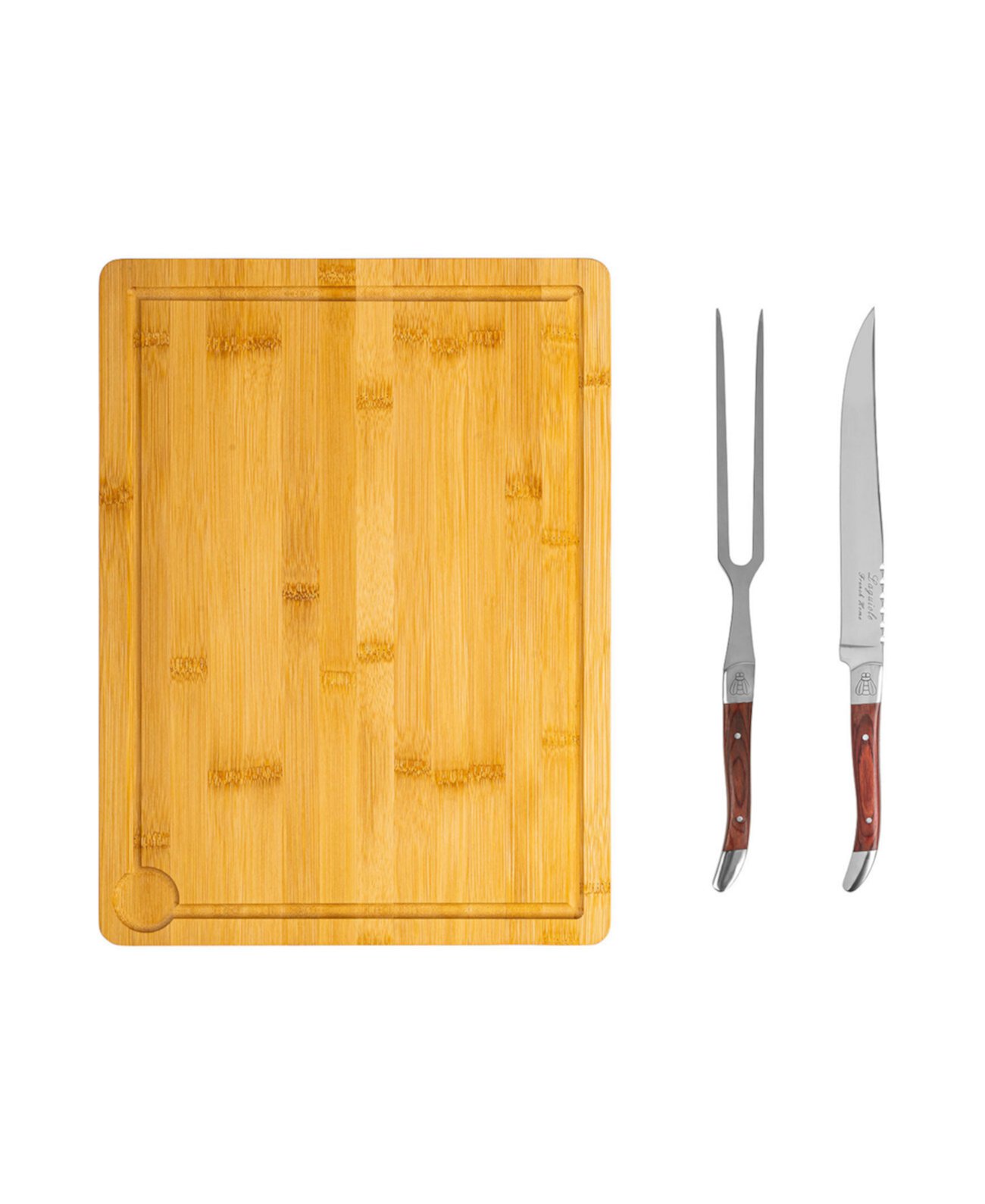 Laguiole 2 Piece Pakkawood Carving with Wood Cutting Board French Home