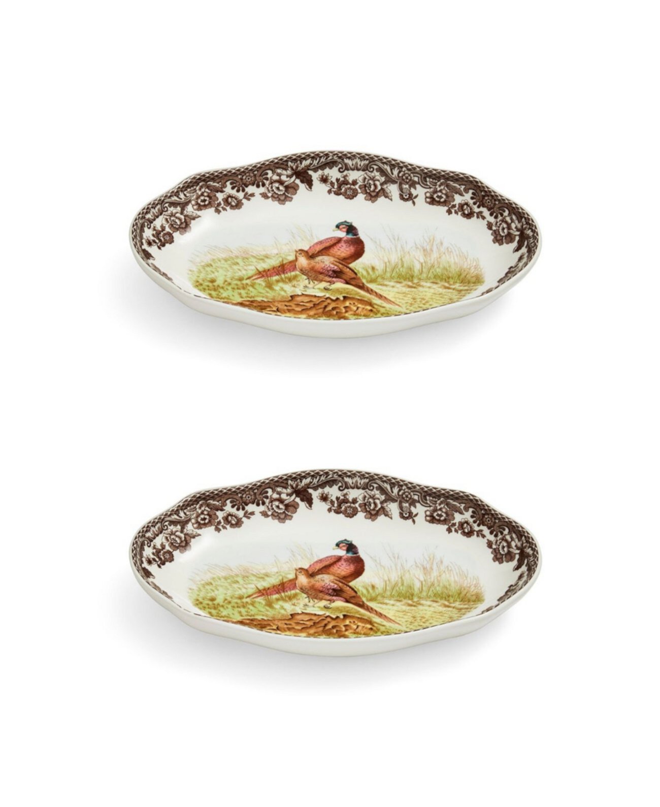 Woodland Pheasant Pickle Dish, Set of 2 Spode