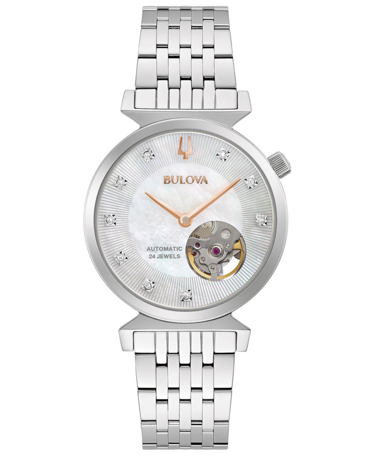 Смарт часы Bulova Women's Automatic Classic Regatta с бриллиантами, 32.2 мм Bulova